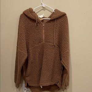 PINK Victoria's Secret Brown Sherpa Hoodie